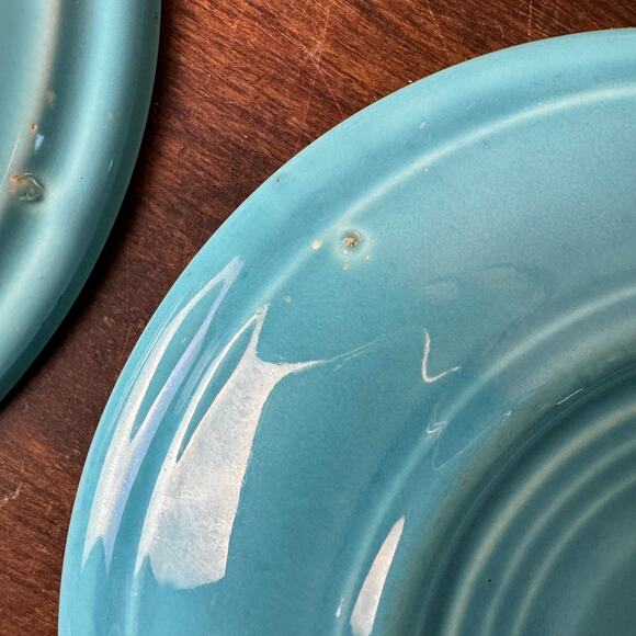 Set of 4 Fiesta Fiestaware Original Vintage 1937-1969 Turquoise Saucer Plates - Picture 6 of 9